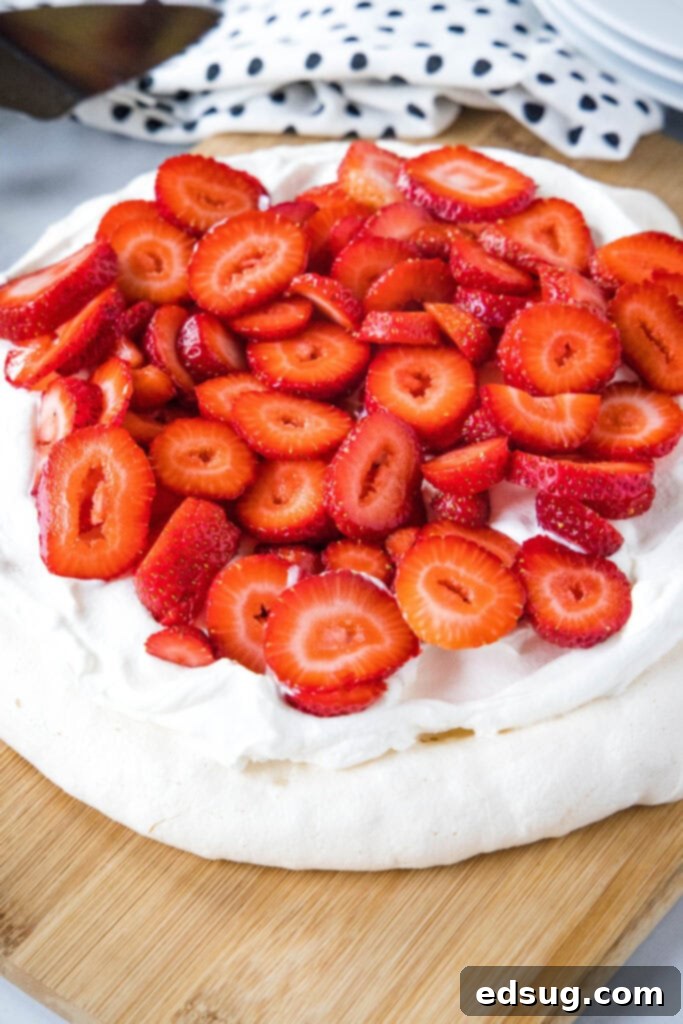 Perfect Pavlova 2 pavlova with whipped cream and strawberries