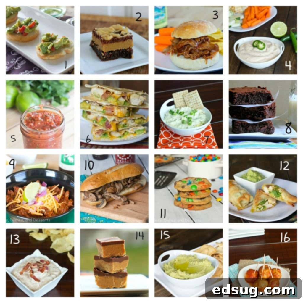 Super Bowl Round Up: Your Go-To Game Day Menu Super Bowl Round Up - A vibrant spread of game day appetizers, main dishes, and desserts for the ultimate Super Bowl party.