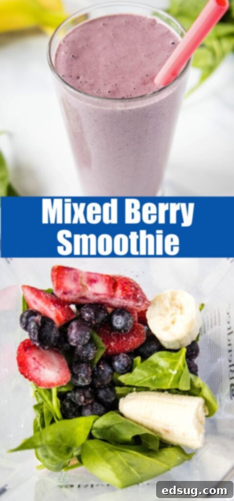 Berry Burst Smoothie 7 A creative collage of mixed berry smoothie images, perfect for sharing on social media platforms like Pinterest