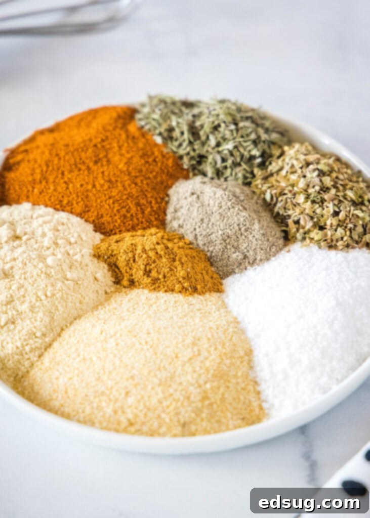 seasonings on a plate for pork chops