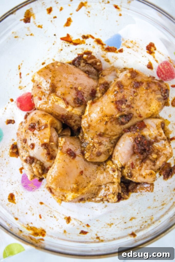chicken thighs in a chipotle marinade
