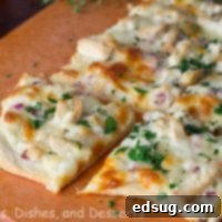 Roasted Garlic, Chicken and Herb White Pizza
