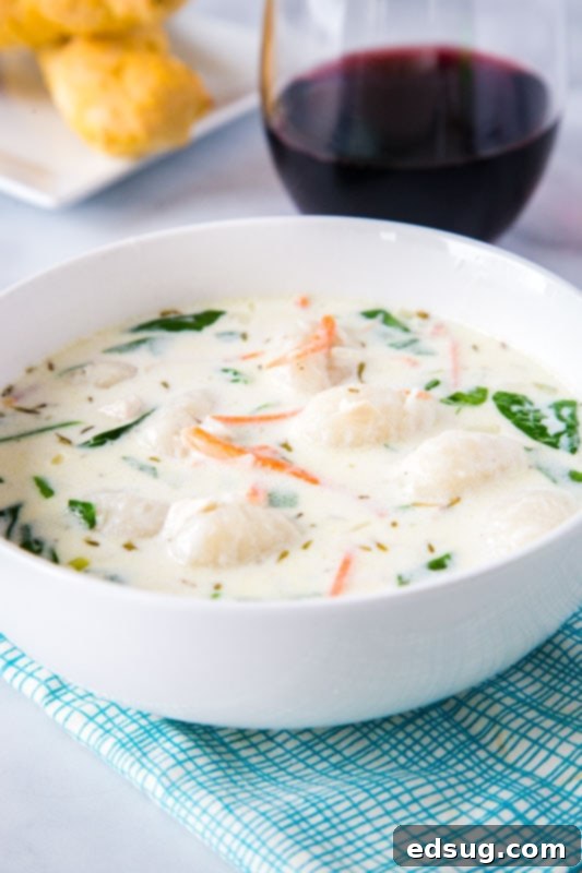 Velvety Chicken Gnocchi Soup 3 Chicken Gnocchi Soup is so easy to make and perfect for a cold night