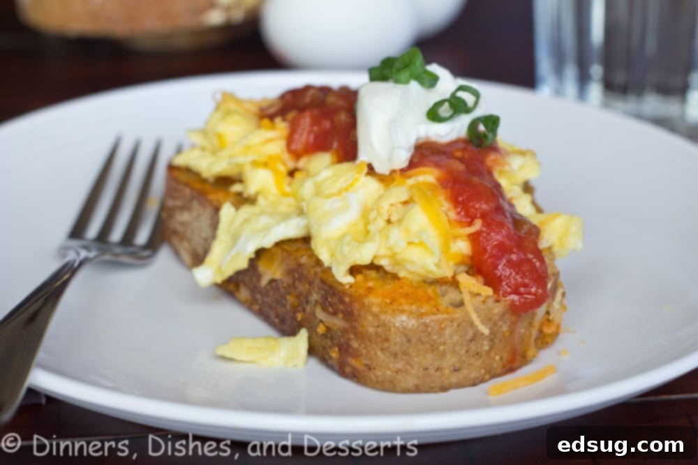 Close-up of crispy, spicy French toast on a plate with fresh toppings