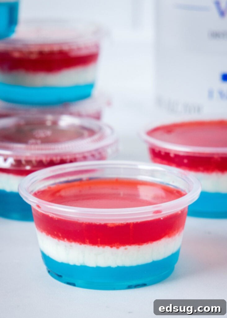 Patriotic Jello Shots 2 red white and blue jello shots