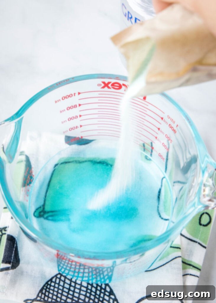 Patriotic Jello Shots 3 making blue jello