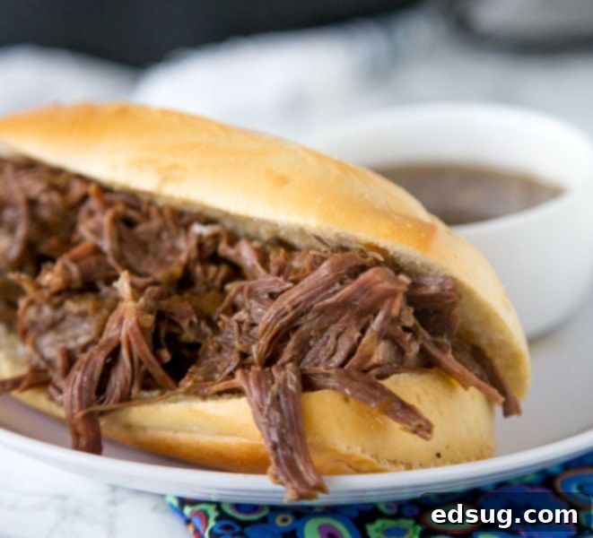 Instant Pot French Dip Sandwiches - make super tender and juicy french dip sandwiches in a fraction of the time using the instant pot!