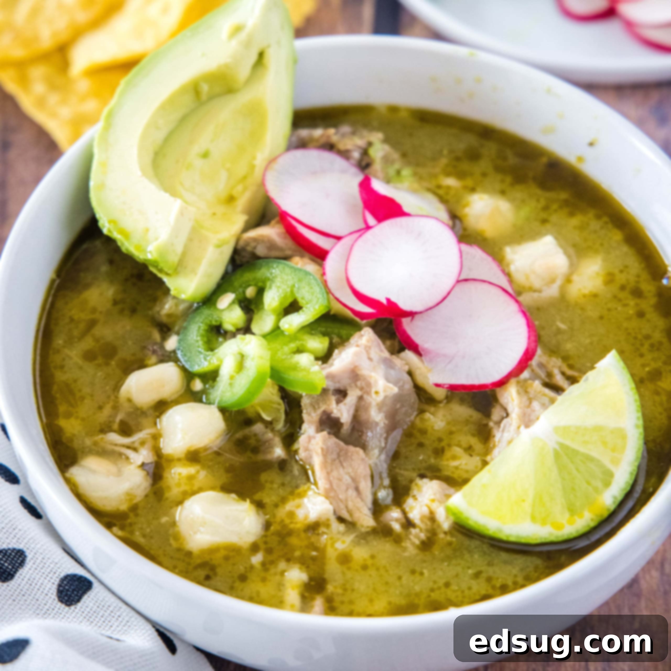close up pozole