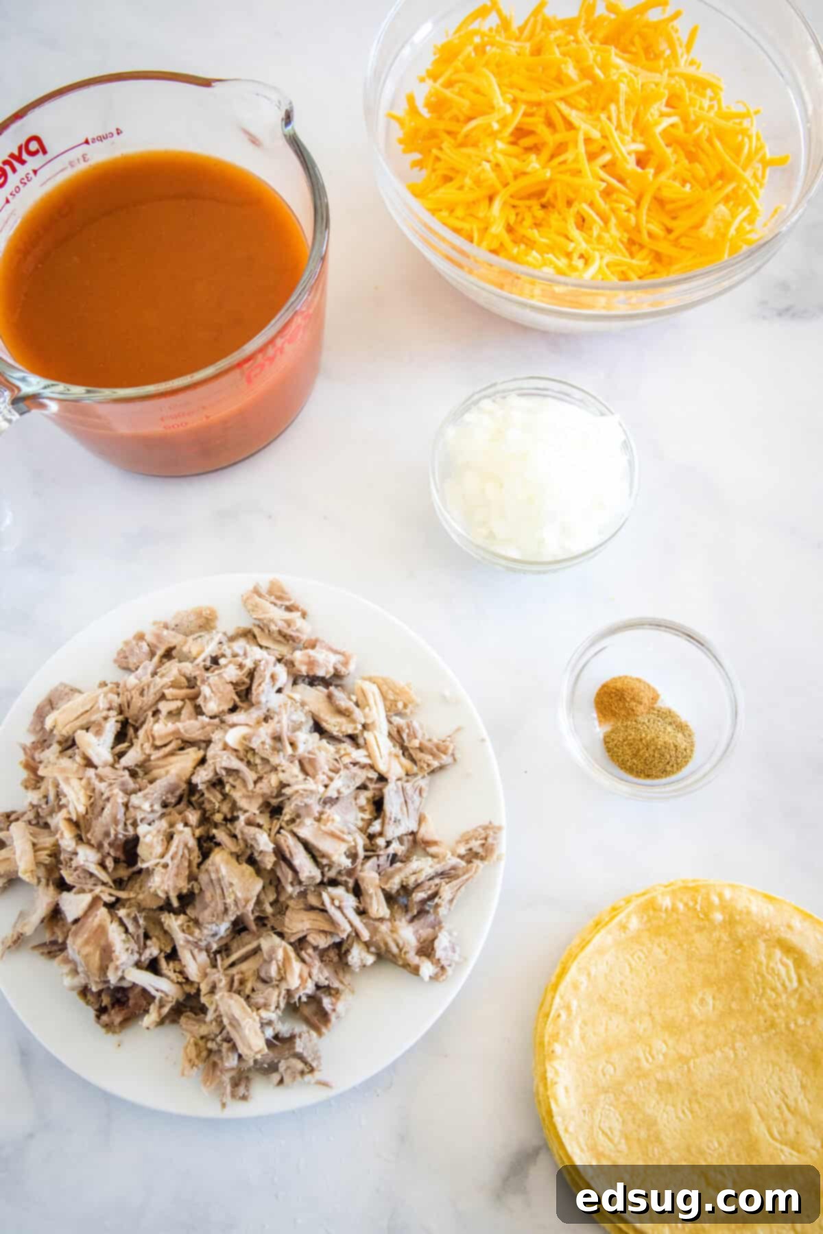 Savory Pork Enchiladas 2 pork enchiladas ingredients