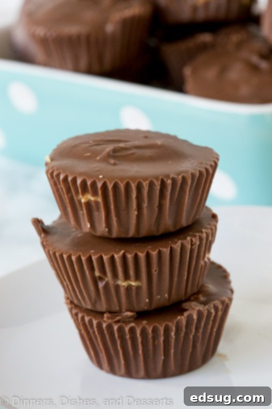 Choco-Nutty Indulgence 3 homemade peanut butter cups stackedp