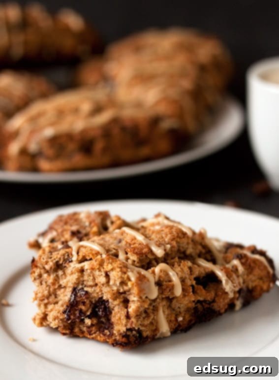 Espresso Chocolate Chip Scone Recipe espresso chocolate chip scones with glaze