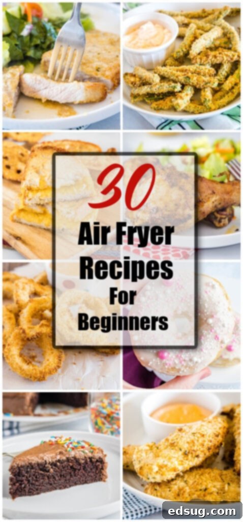 collage of air fryer recipes for pinterest