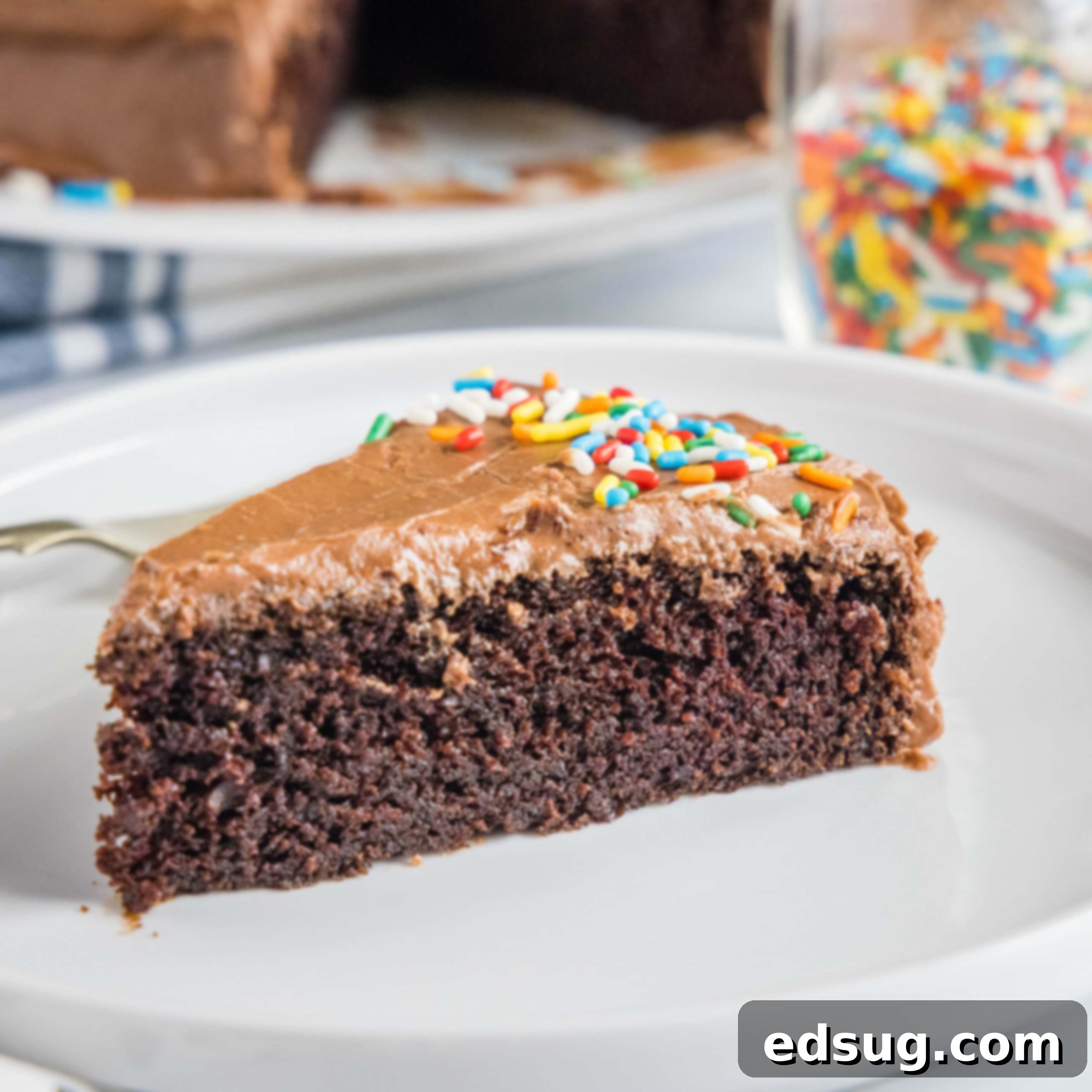 close up slice of cake