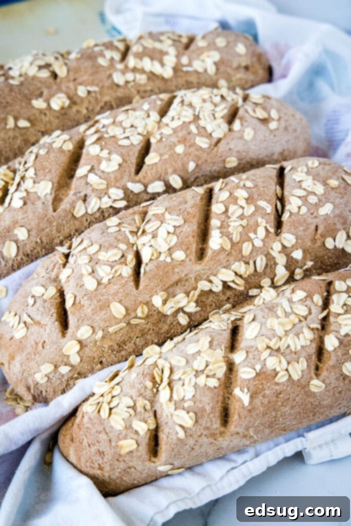 baked brown bread on baking sheet