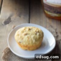 Bacon, Cheddar, and Onion Corn Muffins on a plate