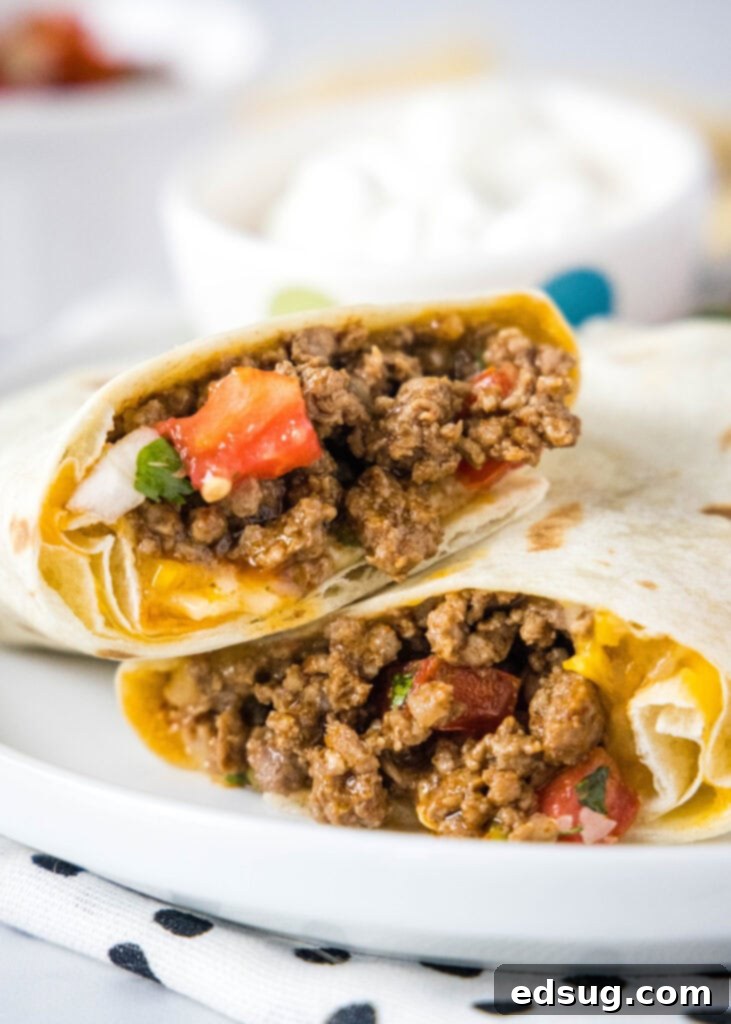 Taco Bell Copycat Meximelt Recipe 7 meximelt on a white plate