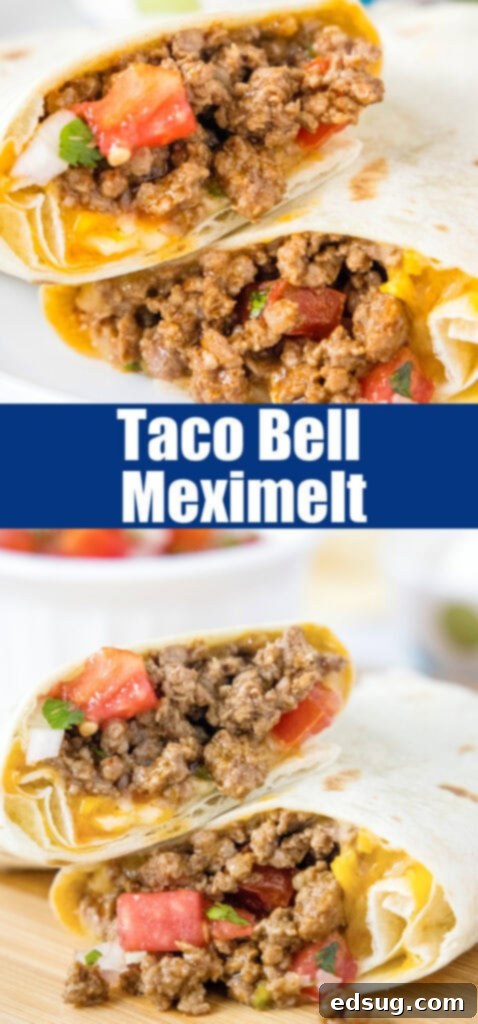 Taco Bell Copycat Meximelt Recipe 8 copycat taco bell meximelt on a white plate close up