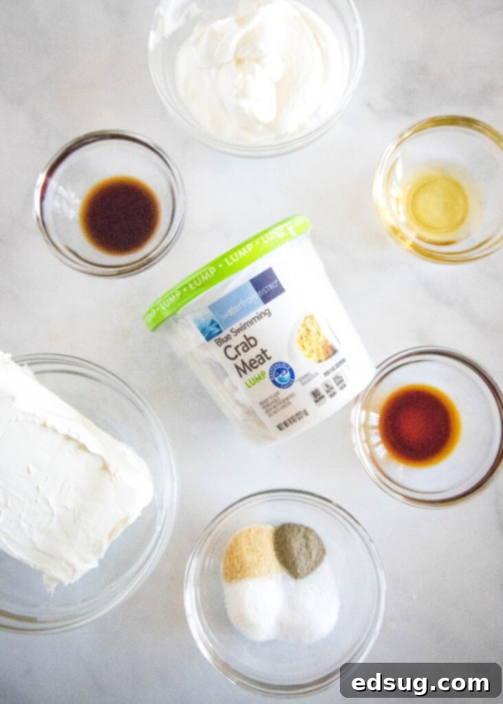 Hot Crab Rangoon Dip 3 crab dip ingredients