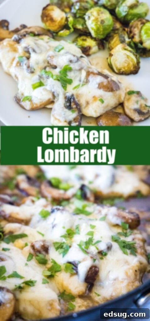 Chicken Lombardy 7 close up chicken marsala with cheese for pinterest