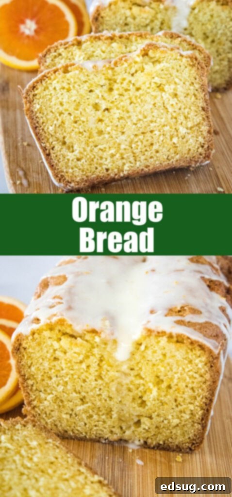 Zesty Orange Loaf 6 close up of a perfectly baked orange bread slice for Pinterest