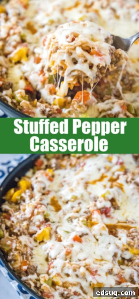 Hearty Stuffed Pepper Casserole 7 unstuffed pepper casserole close up for pinterest