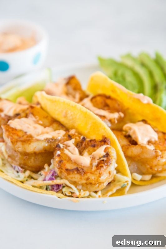 Shrimp tacos with chipotle sauce