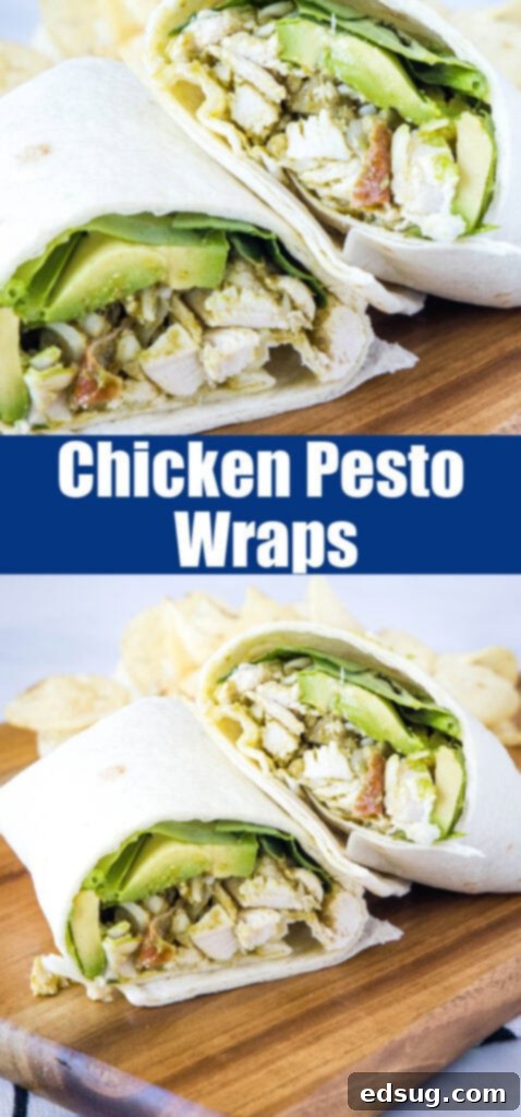 Pesto Chicken Delights 6 close up wraps with chicken and pesto on a cutting board