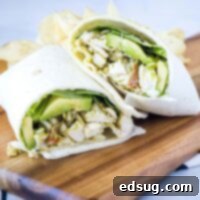 cropped close up chicken wrap with pesto