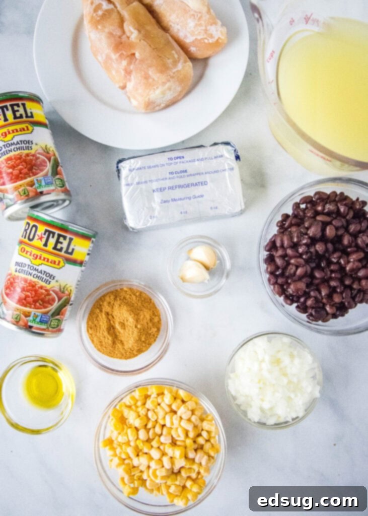 Chicken Taco Soup 3 chicken taco soup ingredients