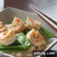 Sticky Caramel Black Pepper Shrimp 2 black pepper caramel shrimp on a plate