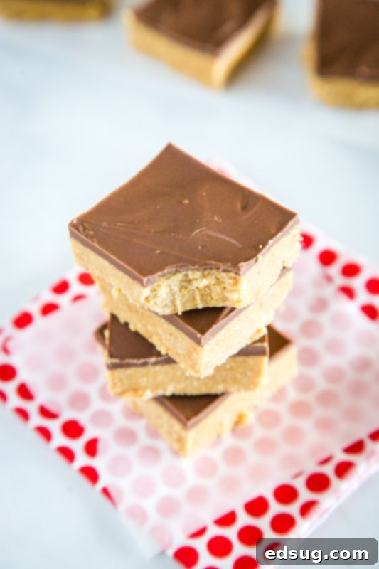 Chewy Peanut Butter Bars 4 No Bake Peanut Butter Bars are super easy and super fast to make