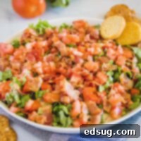 close up blt dip in a bowl