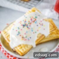 Handmade Strawberry Toaster Treasures 9 cropped close up pop tart on white plate