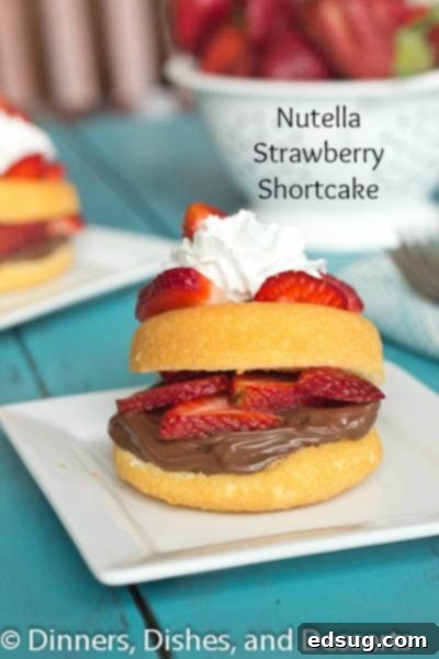 Nutella Strawberry Shortcake | Dinners, Dishes, and Desserts nutella strawberry shortcakes on a plate