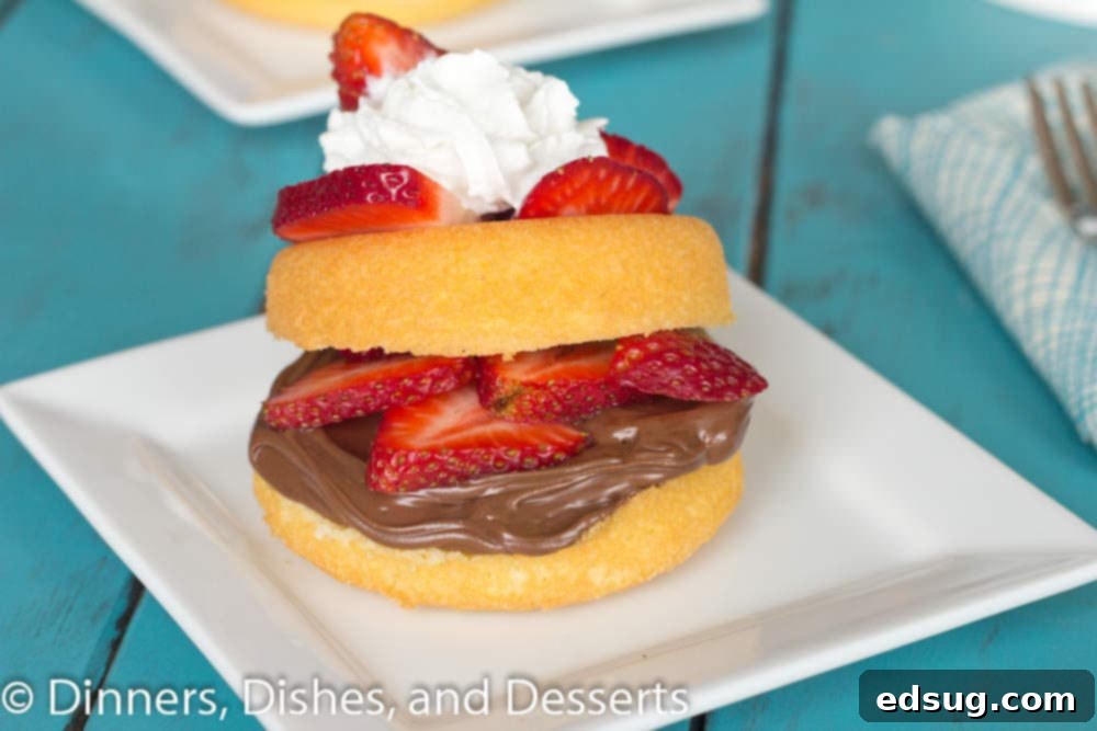 Nutella Strawberry Shortcake | Dinners, Dishes, and Desserts nutella strawberry shortcakes on a plate
