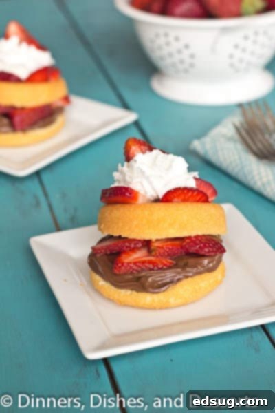 Nutella Strawberry Shortcake | Dinners, Dishes, and Desserts nutella strawberry shortcakes on a plate