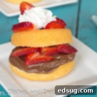 Nutella & Strawberry Shortcake Indulgence 2 nutella strawberry shortcakes on a plate