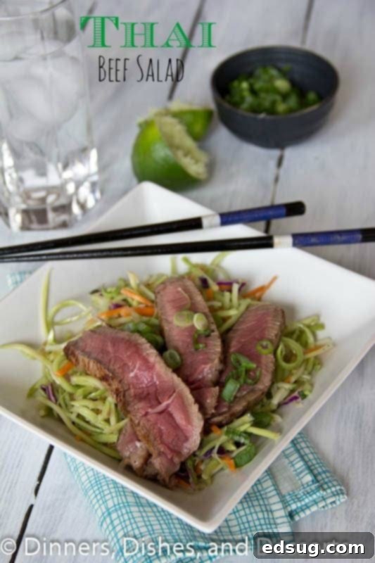 Thai Beef Salad | Dinners, Dishes, and Desserts thai beef salad on a plate