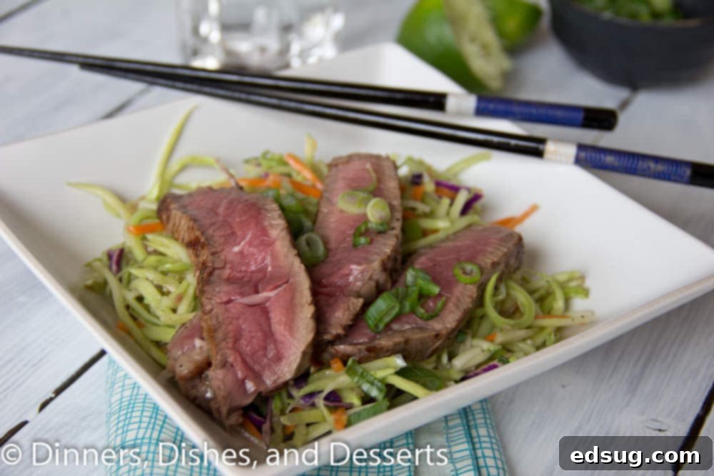 Thai Beef Salad | Dinners, Dishes, and Desserts thai beef salad on a plate