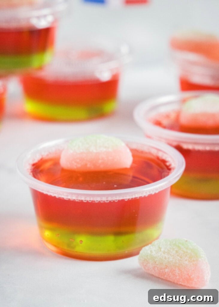 Watermelon Wobblers 2 watermelon jello shots