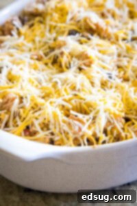 Zesty Southwest Chicken Casserole 11 fiesta chicken casserole in baking dish