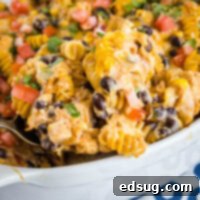 Zesty Southwest Chicken Casserole 8 cropped close up fiesta chicken casserole