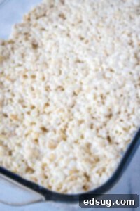 rice krispie treats in baking pan