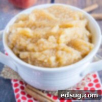 Wholesome Homemade Applesauce 2 Close up of a bowl of applesauce