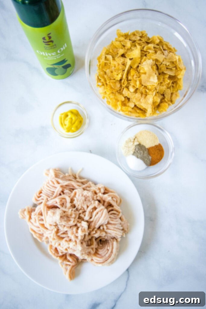 The Ultimate Air Fryer Crispy Chicken Sandwich 3 Ingredients for air fryer chicken sandwich laid out