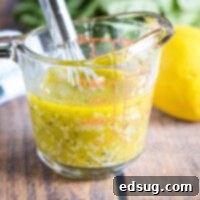 cropped close up of lemon vinaigrette