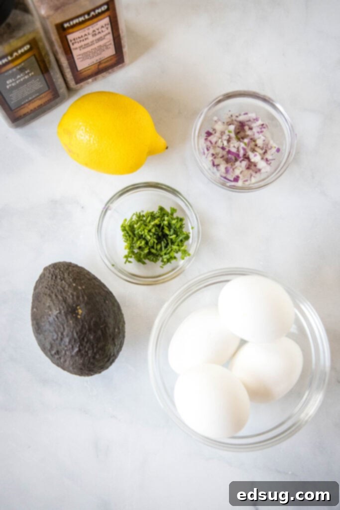 Creamy Avocado Egg Salad 3 avocado egg salad ingredients