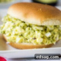 avocado egg salad on a bun close up