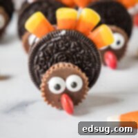 Thanksgiving Oreo Turkey Treats 8 cropped close up oreo turkey cookie