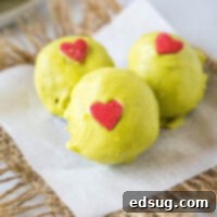 Grinch's Heart Melters 8 cropped close up grinch truffles